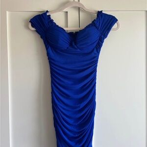 Windsor Royal Blue Off the Shoulder Dress